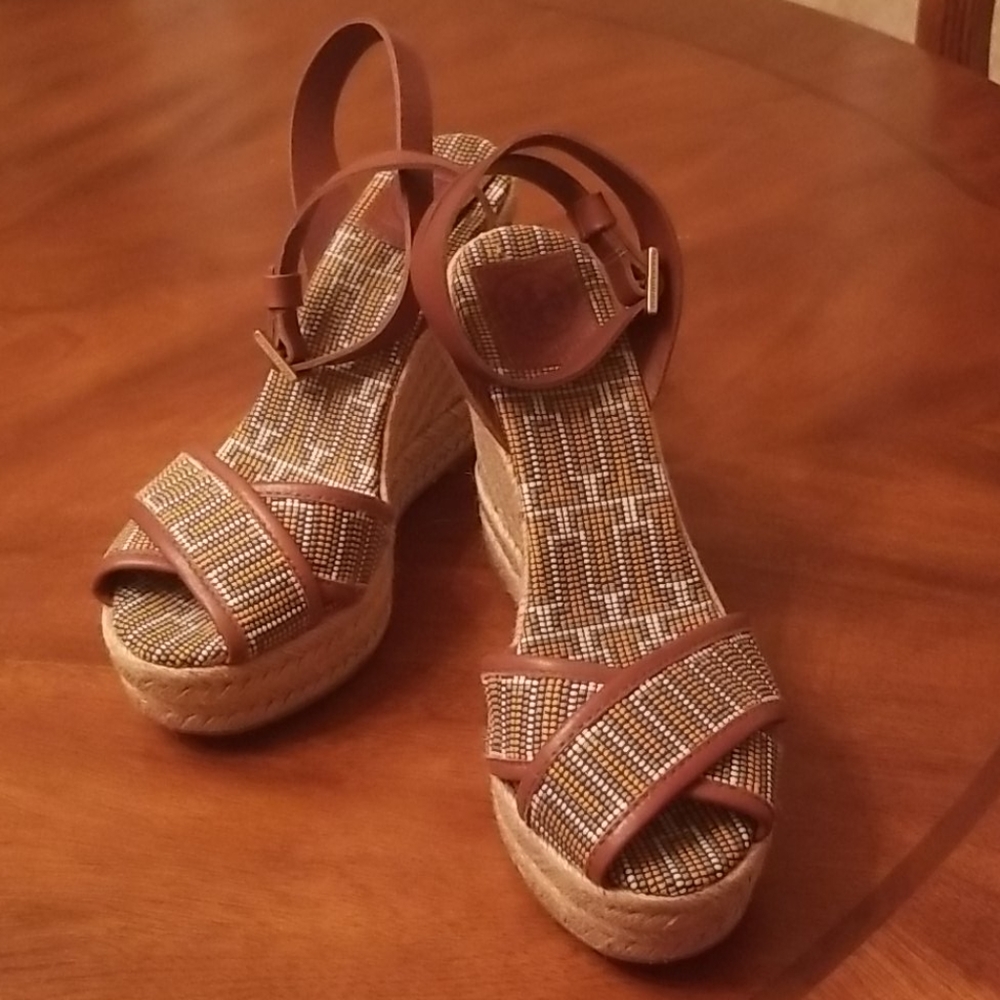 Troy Burch wedge sandals